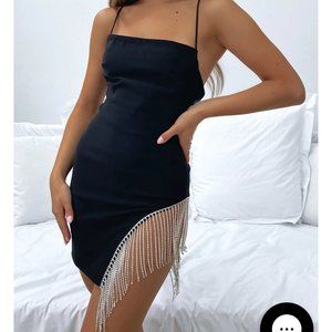 Whitefox Boutique black silver fringe dress